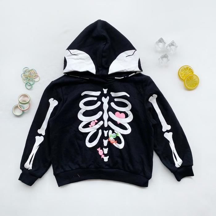 Belanja Ownerbabysical 4-10Tahun Hoodie H*M Skeleton- Sweater Anak Perempuan Mdu5