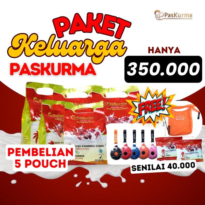 

PASKURMA-Susu Kambing Etawa plus Kurma-5 Pouch/Free 2 Sachet Dairy Milk