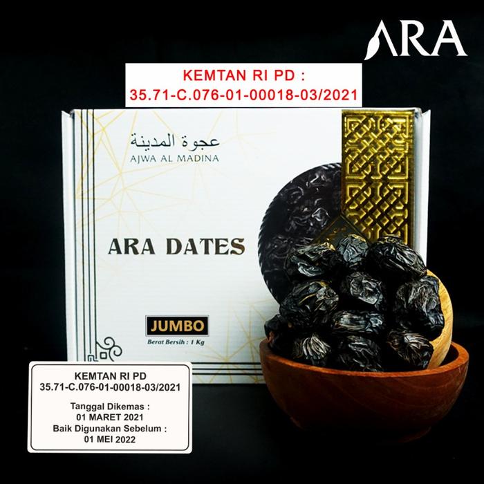 

Kurma Ajwa ARA DATES JUMBO / Kurma Ajwa BERIZIN KEMTAN ORIGINAL Food Hitam Snacks Cemilan
