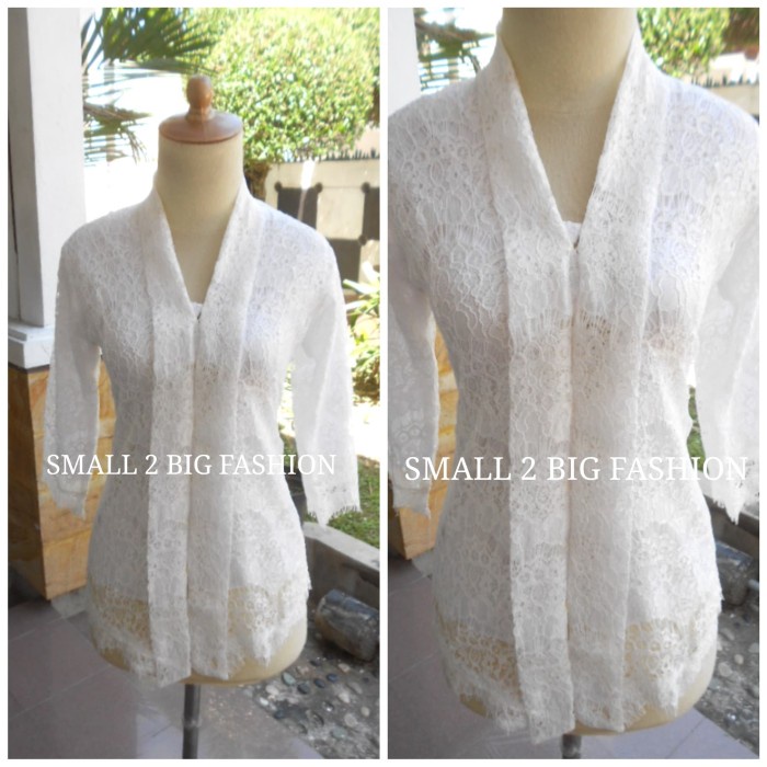 Kebaya Putih Brokat / Kebaya Brukat Putih / Kebaya Wisuda Modern Terlaris