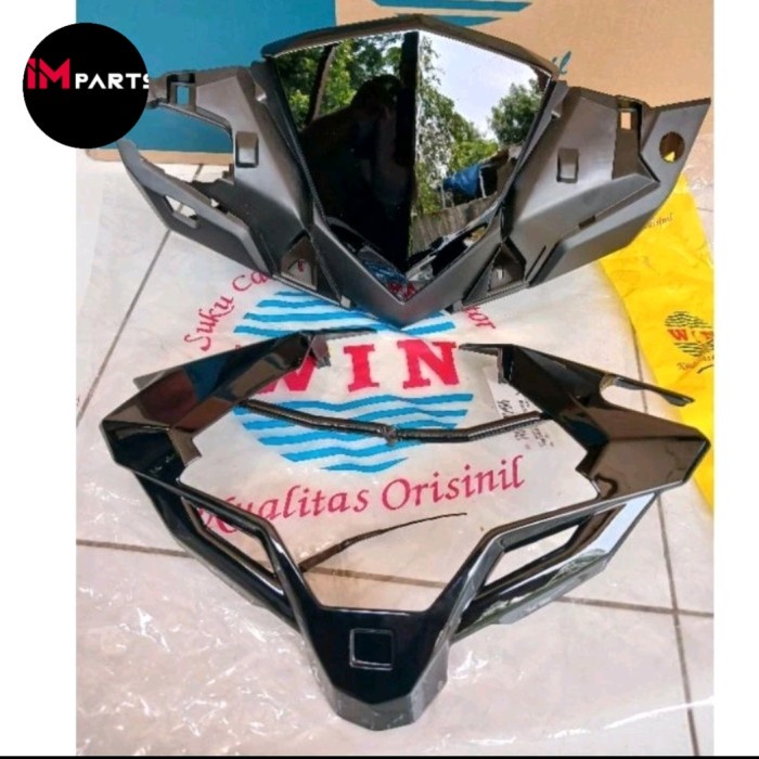 batok depan+visor+Lis batok Vario 125 150 led old 2015-2017 hitam glossy non original Kode 781
