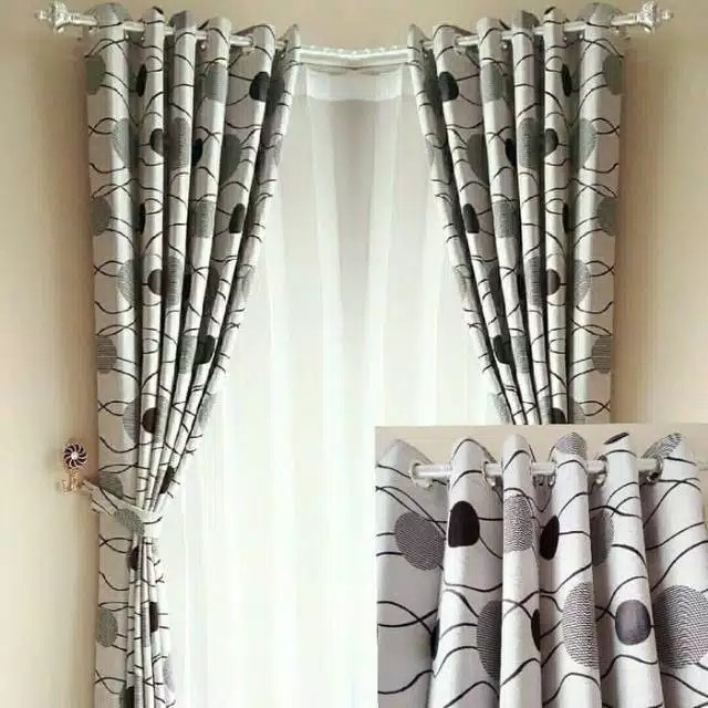 ADT- Gorden Hordeng Blackout Acacia Motip Depan Blakang