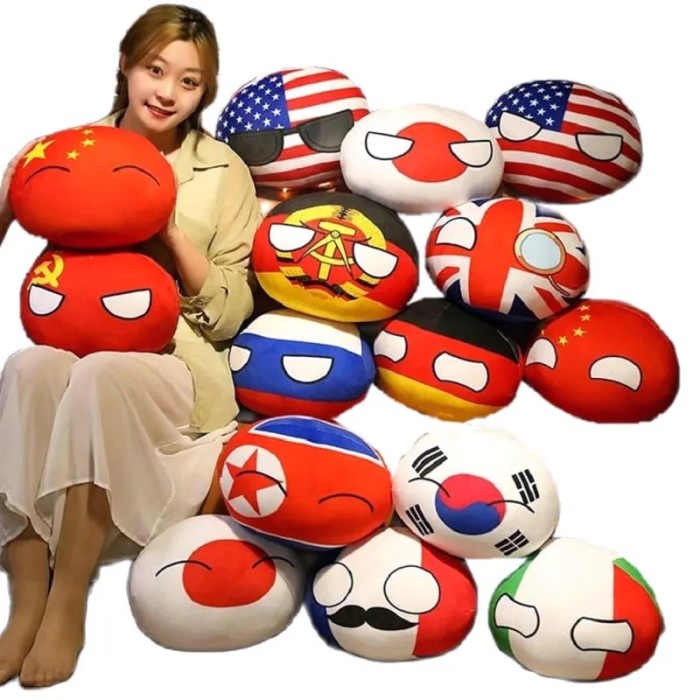10-40cm Country National flag Ball Toy Plush Pendant Polandball Doll