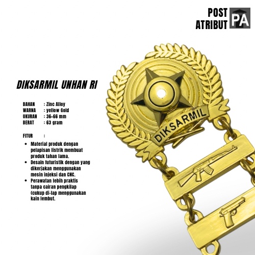 Pin Diksarmil Unhan Ri / Pin Cadet Unhan / Pin Dasar Militer Kadet Unhan / Kadet Unhan Ri / Unhan Ri