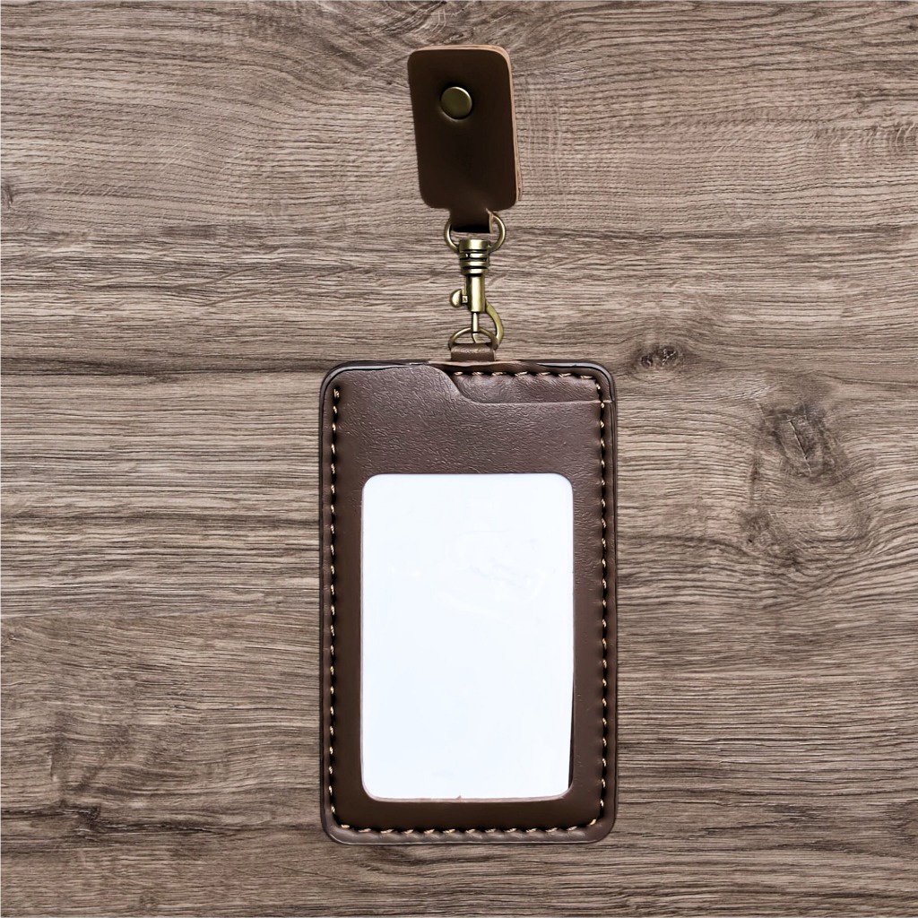 

iK! Name Tag ID Card Kulit Holder Tempat Kartu Id Card Member Gantungan Kartu Nama