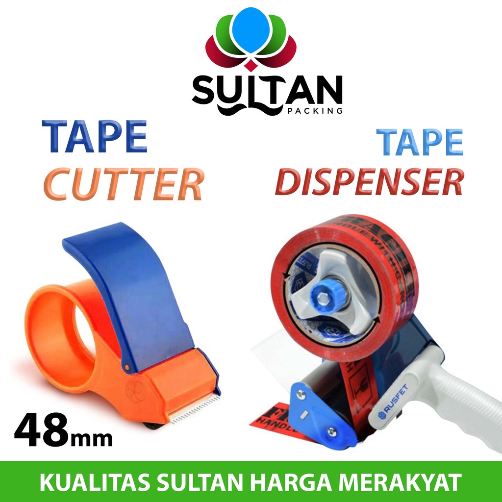 

iK! Tape Dispenser cutter Rusfet Alat Pemotong Lakban isolasi
