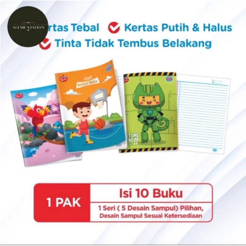 

IK! Buku Tulis SIDU / SINAR DUNIA 38 lembar 1 Pack (Isi 10 Buku)