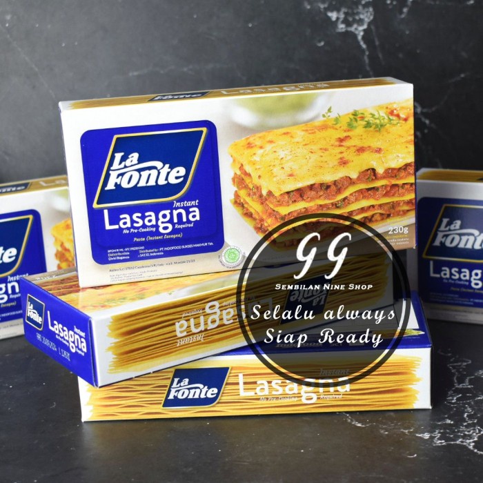 

Ready La Fonte Lasagna 230 Gram Instant Pasta Lafonte Sheet Lembar Halal
