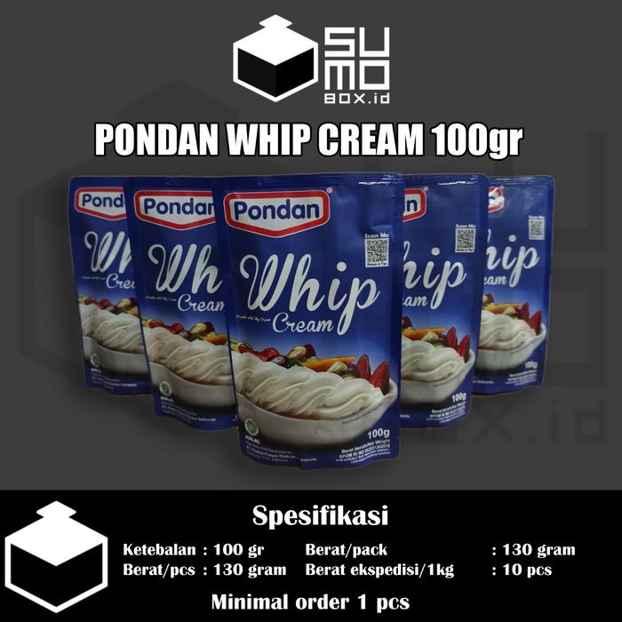 

HJK Pondan whip cream / Bubuk instan krim kue whipping