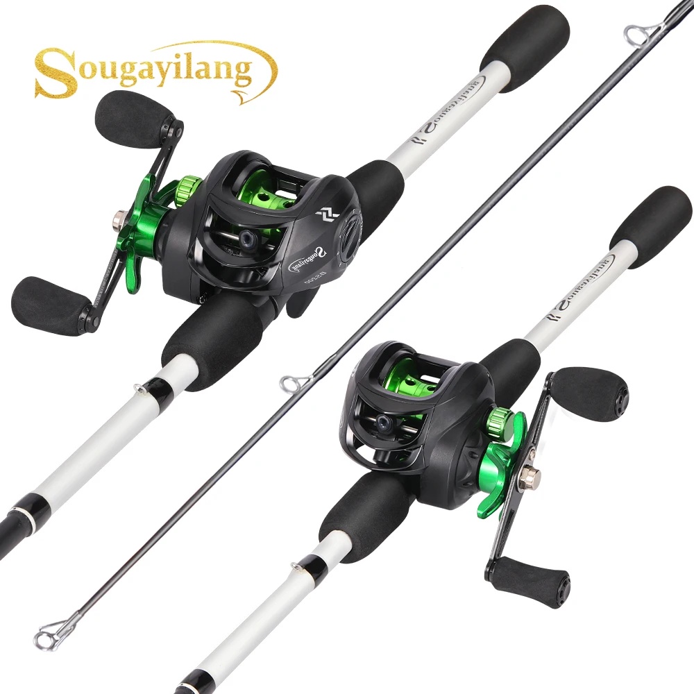 emca Sougayilan Baitcasting Fishing Rod and Reel Set Casting Rod 7.2:1 Gear Rantio Trolling Fishing 