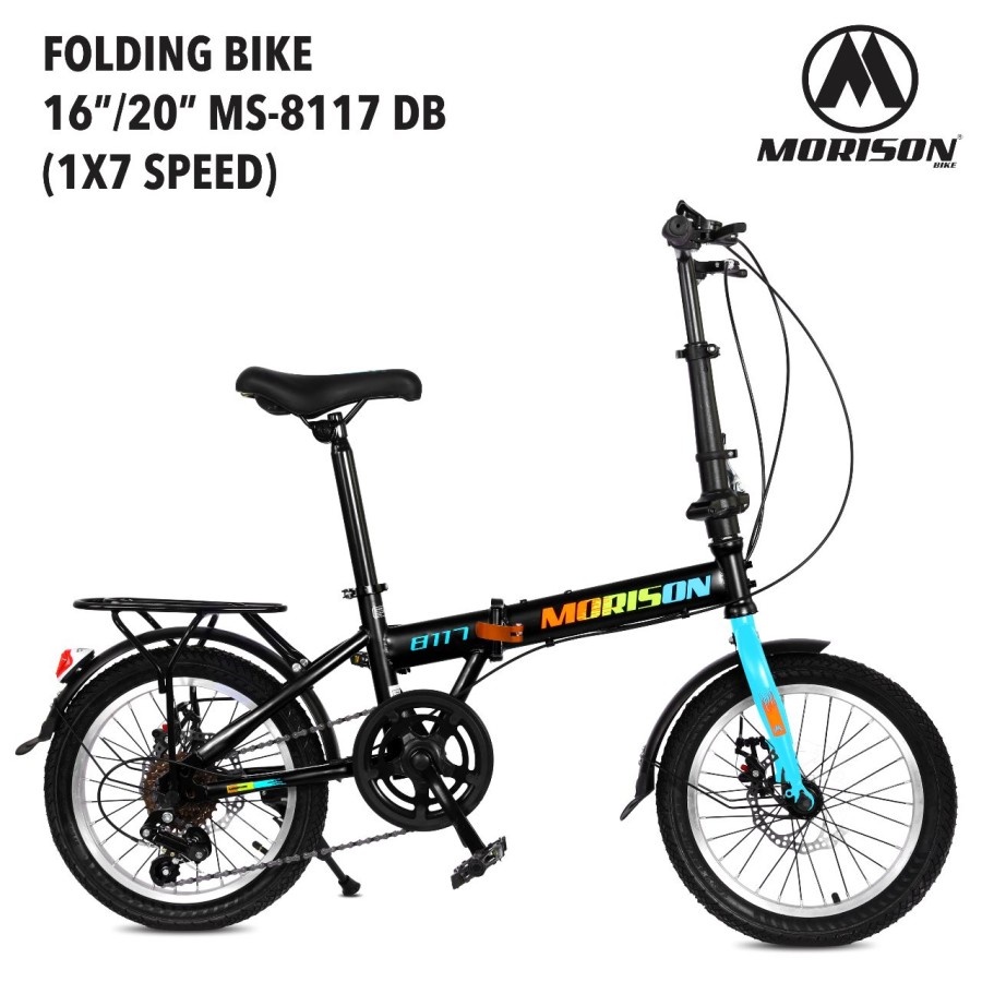 Sepeda Lipat Anak 16 Inc Merek Evergreen Rem Cakram Discbrake 7speed