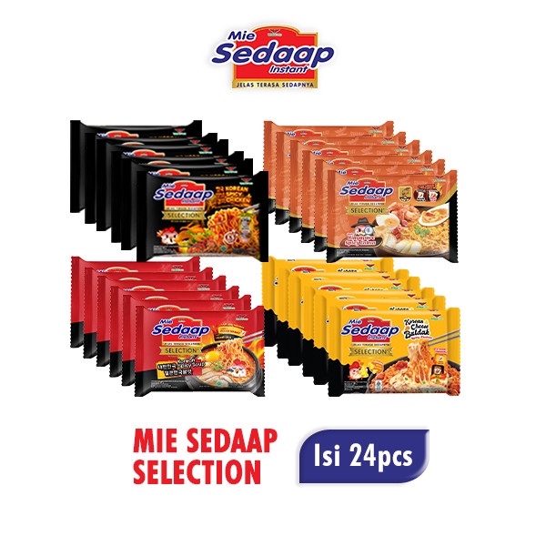 

Sedaap Mie Instan 24 pcs Mix Flavors Korean Series & Singapore Laksa