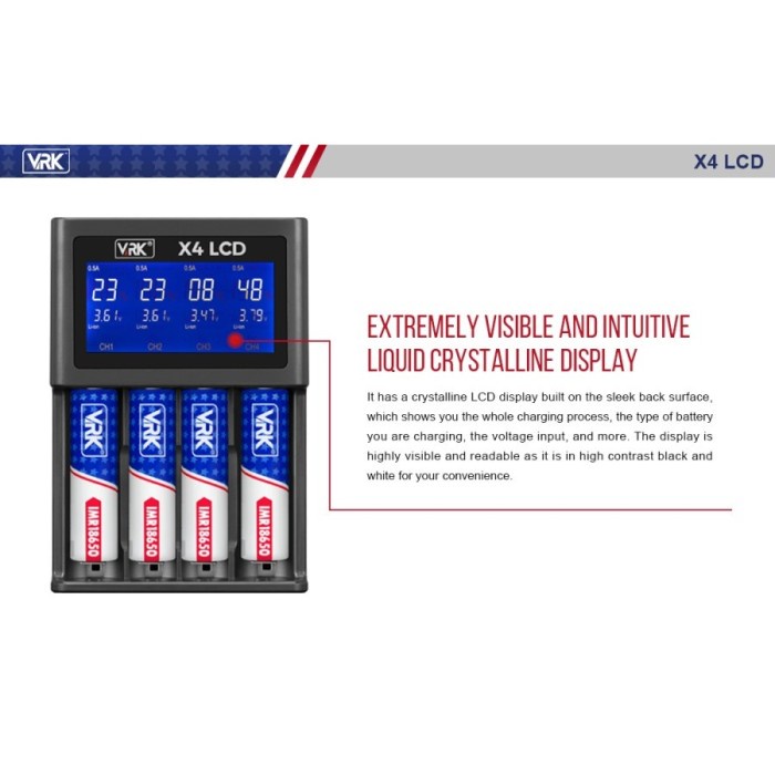 Banyak Dicari Vrk X4 Lcd - Vrk Lcd Battery Charger 4 Slot Casan Baterai 4 Slot