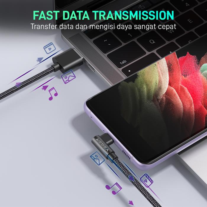 Sale Veger Gc-2 Kabel Data Cable Usb Type C Type-C 3.0 Quick Charge Qc Fast Charging 1 Meter
