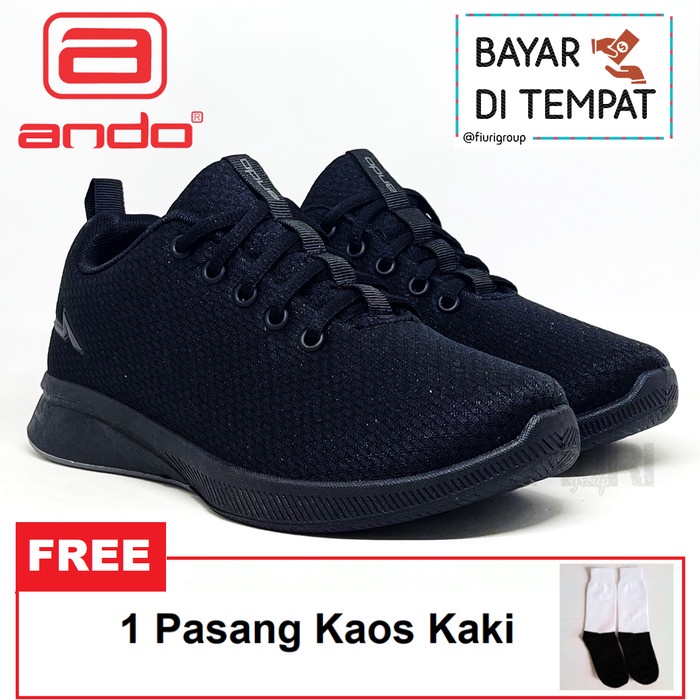ANDO BSC 33 37-40 FULL HITAM SEPATU OLAHRAGA SPORT KEREN WANITA