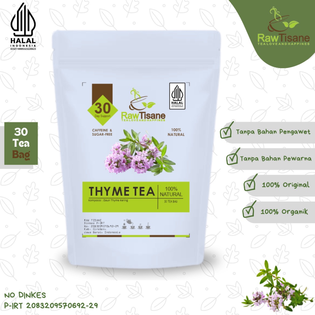 

( PROMO ) RAW TISANE Thyme Tea : Teh Daun Thyme Isi 30 Tea Bag BEST SELLER