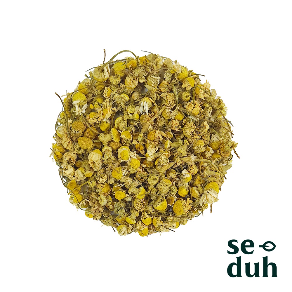 

( PROMO ) Teh Bunga Chamomile by SEDUH (Wangi, tidak Pahit) / Chamomile flower Tea Tisane 10 Gram /