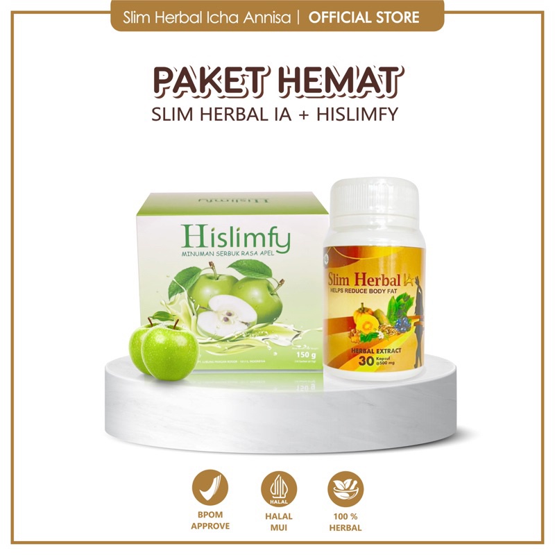 

( PROMO ) BUNDLE Slim Herbal by ia + Hislimfy fiber pelangsing pria dan wanita ampuh terlaris BEST
