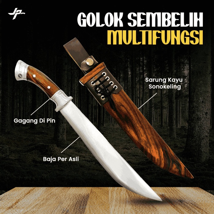 Golsem Baja Golok Sembelih Multifungsi Ki Atep Super Tajam Juragan Pisau