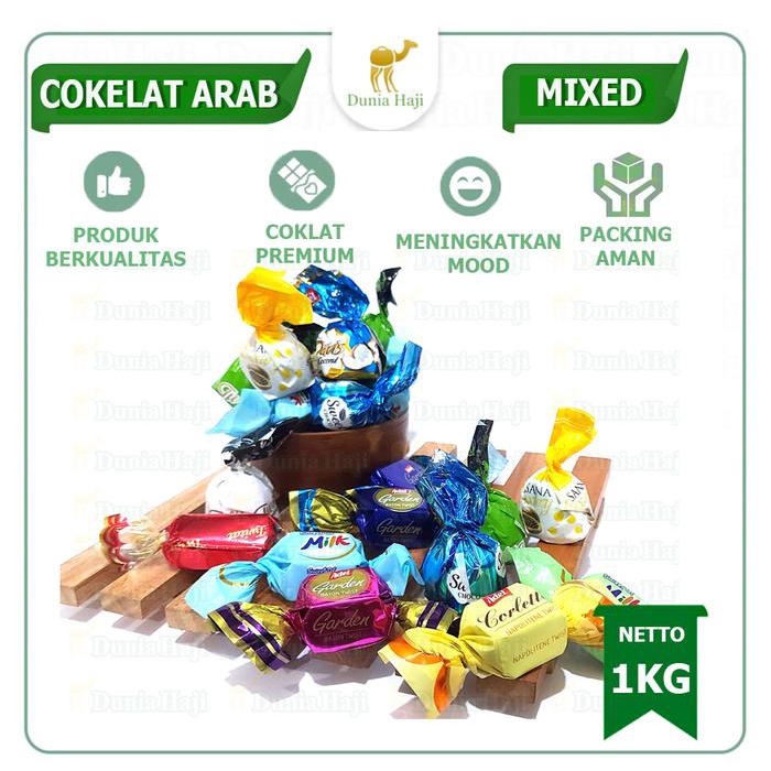 

Coklat Arab Mix 1kg Cokelat Oleh Oleh Haji dan Umroh Chocolate Food