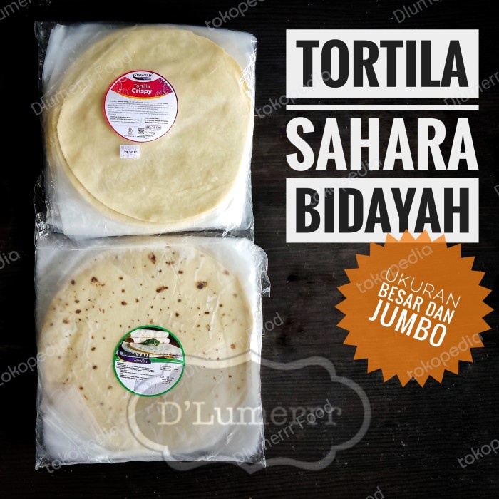 

Tortila Kulit Kebab Premium Sahara Bidayah Ukuran Besar dan Jumbo Frozen