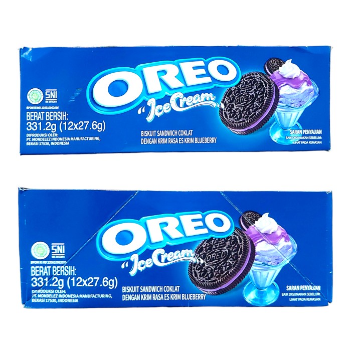 HJK OREO Cookies - Rasa ICE CREAM BLUBERRY isi 4 - Kemasan Ekonomis