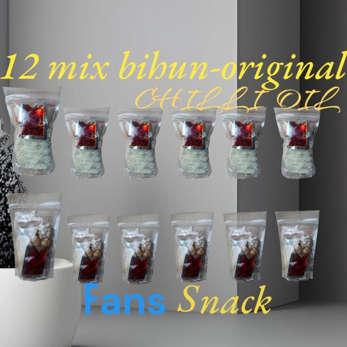 

12 BUNGKUS BASO ACI MIX BIHUN DAN ORIGINAL FANSSNACK - CHILLI OIL = food/makanan instan kaldu kuah