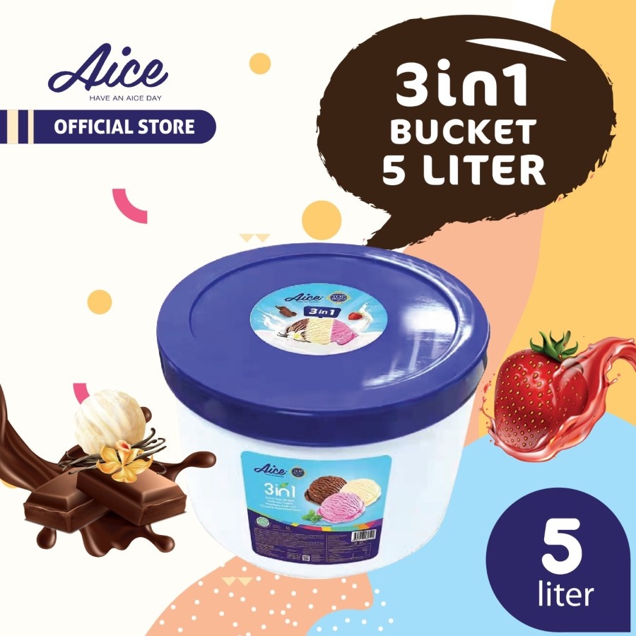 

AICE 3in1 Bucket Ice Cream Es Krim Ember 5L Eskrim