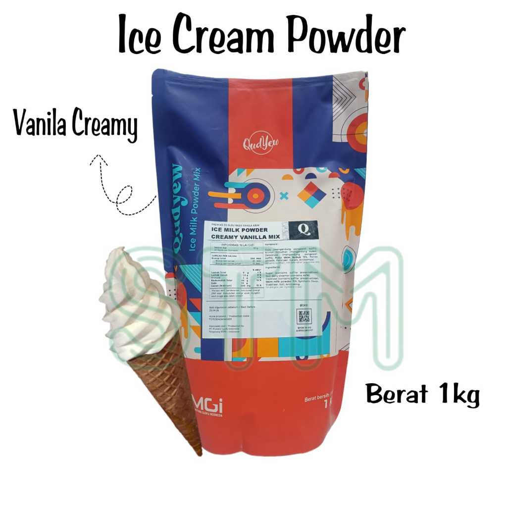 

QUDYEW SOFT ICE CREAM POWDER 1KG / BUBUK ES KRIM 1KG Premium Kualitas Tinggi Setara MiXue