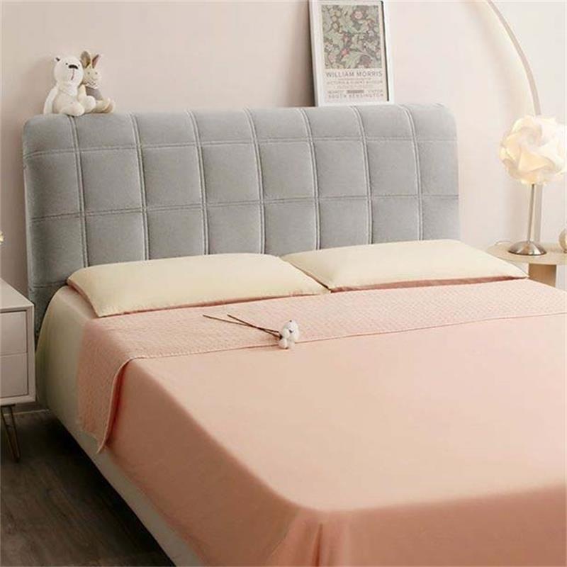 Thicken Velvet Plush Quilted Bed Head Cover Luxury Solid Color Queen Size Bed Back Cover Flannel