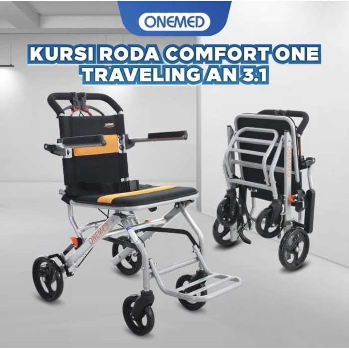 Kursi Roda Traveling Lipat Onemed/Kursi roda Comfort Ringan Onemed / Kursi Roda Umroh
