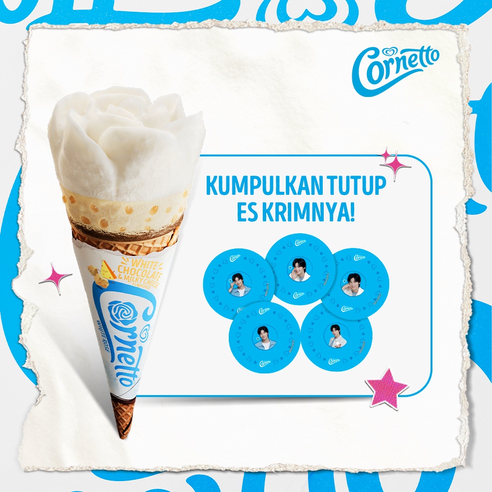3 Pcs Cornetto White Rose - Es Krim / Ice Cream Wall's