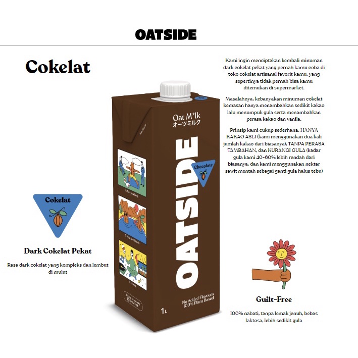

OAT MILK OATSIDE COKLAT 1L SUSU GANDUM VEGAN DAIRY LACTOSE FREE