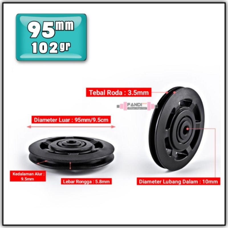 Roda Katrol Pulley Gym Alat Fitness Sparepart Perlengkapan Alat Fitnes Gym