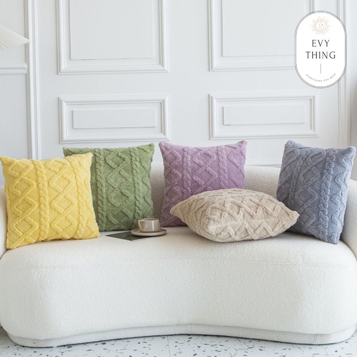 Sarung Bantal Sofa Nordic Desain Timbul Mewah Import