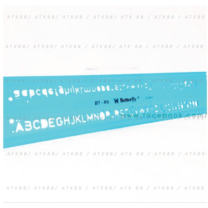 

ATKJaya- Penggaris Sablon / Mal Huruf 5 mm - Butterfly BT-R5