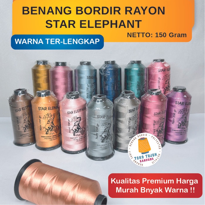 ATKJaya- Star Elephant Benang Bordir Rayon Berat: 150 Gram