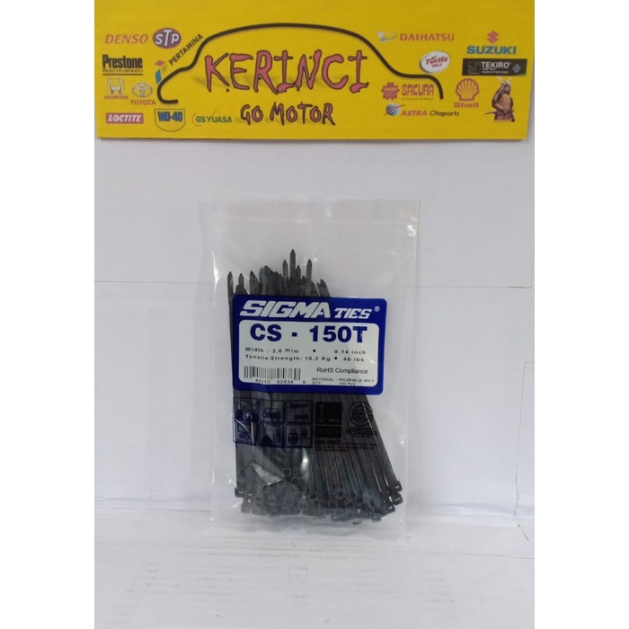 

ATKJaya- KABEL TIES SIGMA CS 150T TIPIS HITAM 15cm 1 PACK - KABEL TIS INSULOK