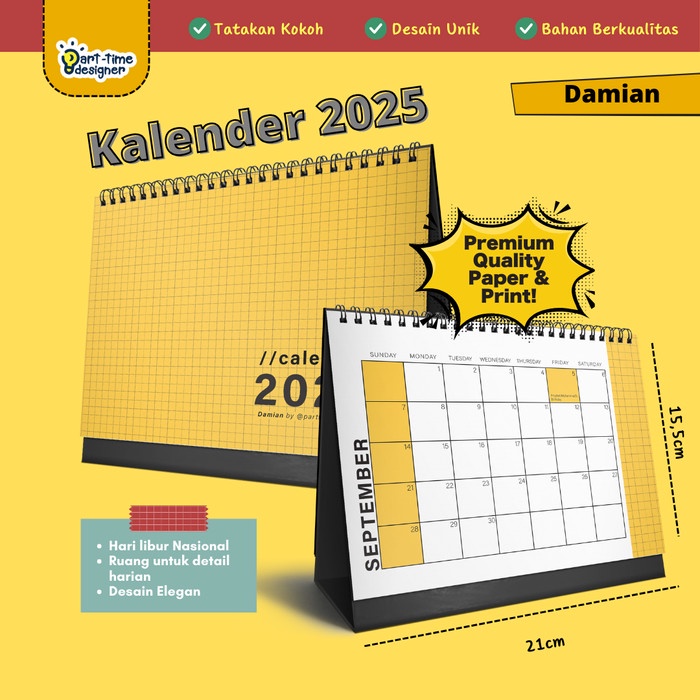 

ATKJaya- Damian Kalender Duduk Kotak diisi catatan harian journal