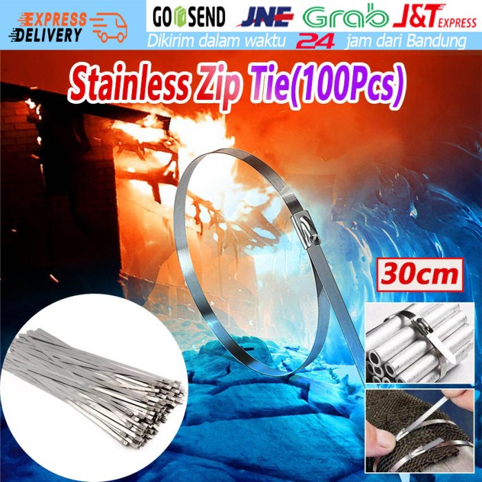 

ATKJaya- Kabel Ties Besi Stainless Cable Klip Kabel Tali Kawat Kabel Cable Tie