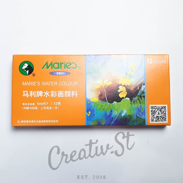 

ATKJaya- Cat Air Maries Watercolor SET 12 - 5 ml + Kuas