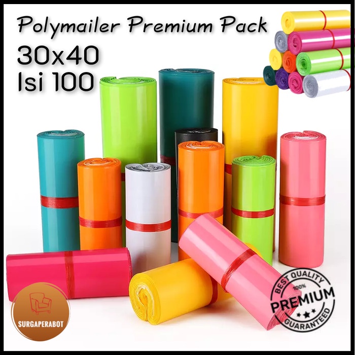 

ATKJaya- Plastik Packing Polymailer Warna 30x40 Poly isi 100 pcs Premium Amplop