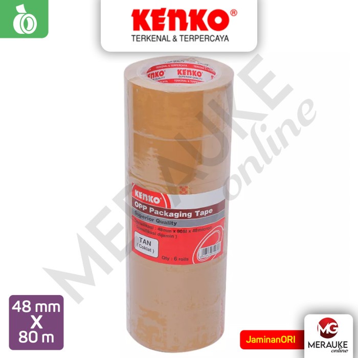 

ATKJaya- OPP Lakban KENKO Coklat 48 mm x 80 m (1 Slop: 6 Rol)