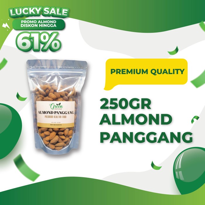 

JH8 KACANG ALMOND PANGGANG 250 Gram - ROASTED ALMOND 250gr