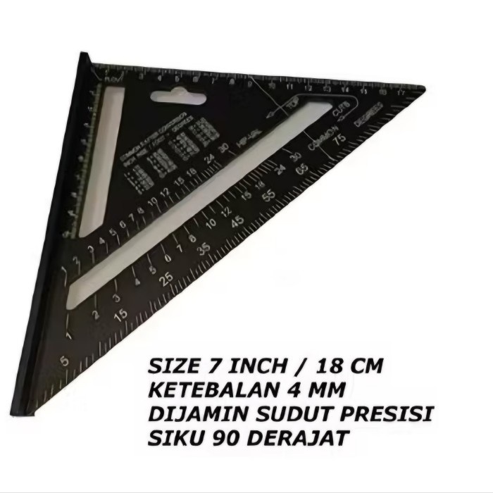 

[tmr] - Speed Square 7" Black Pengaris Siku Segitiga