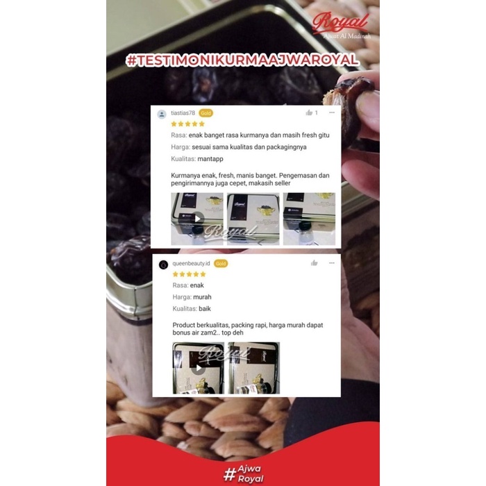 

Kurma Royal Dates Ajwa Al-Madinah 850gram Premium