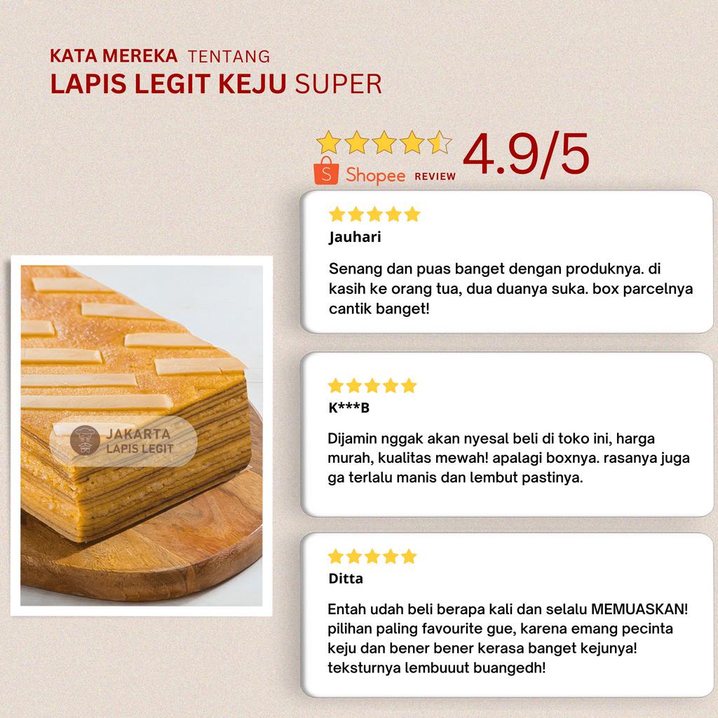 

SUPPLIER KUE LAPIS LEGIT Cheese SUPER WISMAN 100% Halal 20x10 Keju