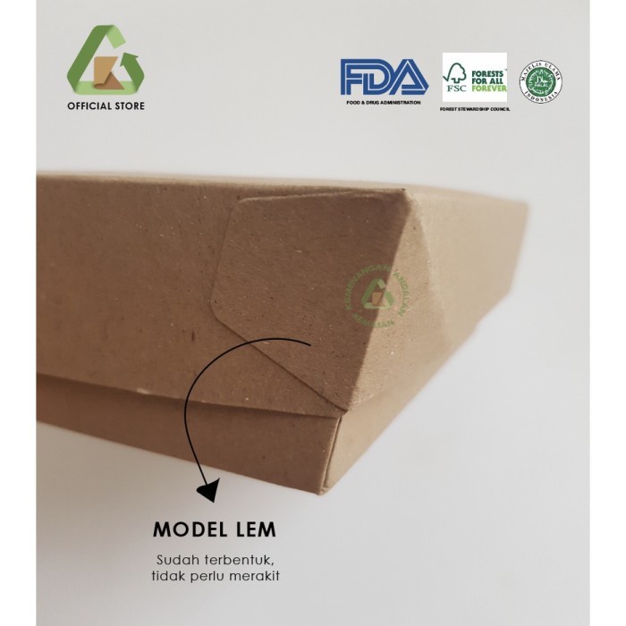 / Paper Lunch Box Kraft Sz.M Model Forming Sudah Terbentuk Per