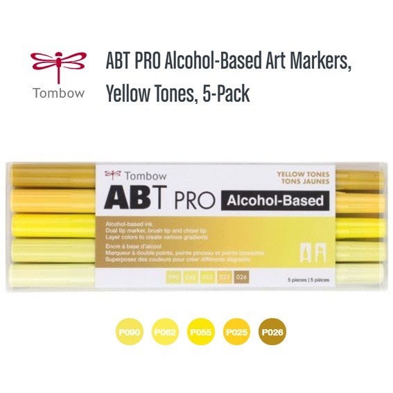 

TOMBOW ABT PRO ALCOHOL BASED ART MARKERS DUAL BRUSH PEN - YELLOW TONES