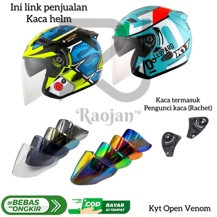 JAYAmart- Kaca helm Kyt Venom Open Visor helm Kyt Venom Open